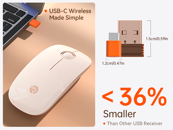 R306C USB C Wireless Mouse for Macbook, iPad, Chromebook