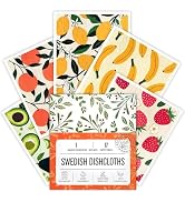 Augine Swedish Dishcloths for Kitchen, 5 Pack Reusable Paper Towels Washable, Super Absorbent Swe...