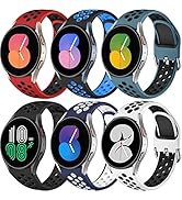 6 PACK No Gap Bands Only Compatible with Samsung Galaxy Watch 6/5/4 Band 40mm 44m/Watch 6 Classic...