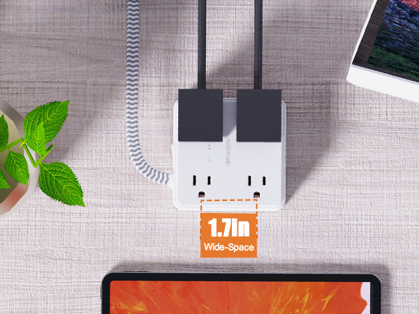 2 Prong Power Strip, WRXDMC 2 Prong to 3 Prong Outlet Adapter