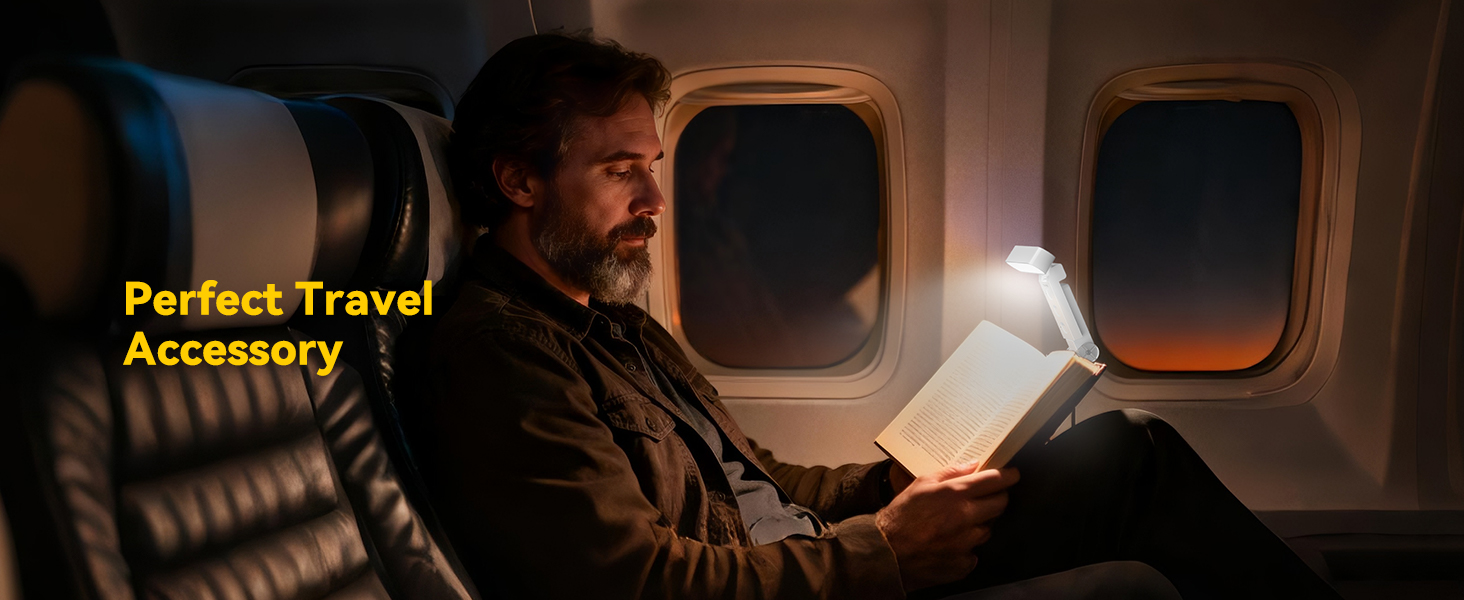 Portable reading lamp, perfect travel accessory for reading anywhere