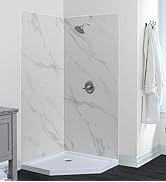CRAFT + MAIN GFS424278 Jetcoat 42" x 42" X 78" Two Panel Corner Shower Wall Kit - Carrara White