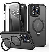 SKYLMW for iPhone 15 Pro Max Case with Invisible Magnetic Stand, Compatible with Mag-Safe Translu...