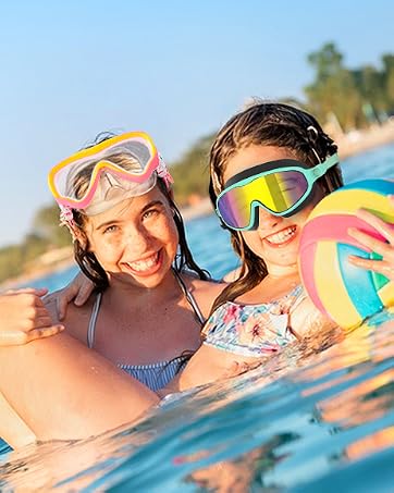 Kids Swim Goggles with Nose Cover