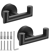 Towel Hooks for Bathrooms,Matte Black Towel Hook for Kitchen Bathroom,SUS304 Stainless Steel Coat...
