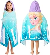 Disney Frozen Bath Towels with Hood for Girls, Soft Absorbent Cotton Beach Towel, Swimming Pool H...