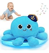 Tsomtto Baby Toys 6-12 Months Musical Plush Octopus Crawling Walking Toys Light up Voice Control ...