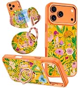 Meshine for iPhone 17 Pro Max Case,Compatible with MagSafe,360°Magnetic Ring Holder Rotation Stan...