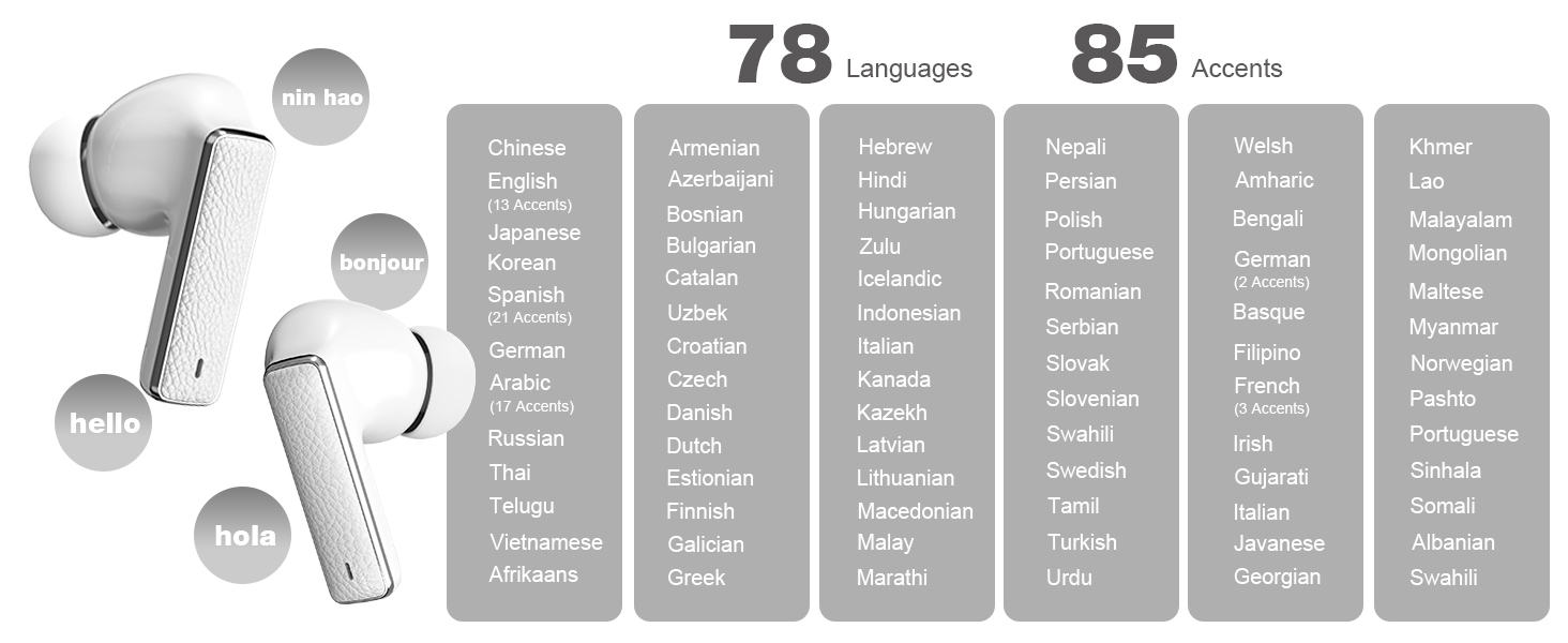 language accents two-way translator device