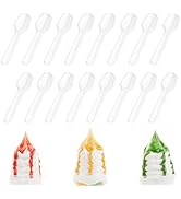 LIOUCBD 500PCS Mini Spoons for Tasting Dessert, Disposable Small Dessert Spoon, Clear Plastic Sam...