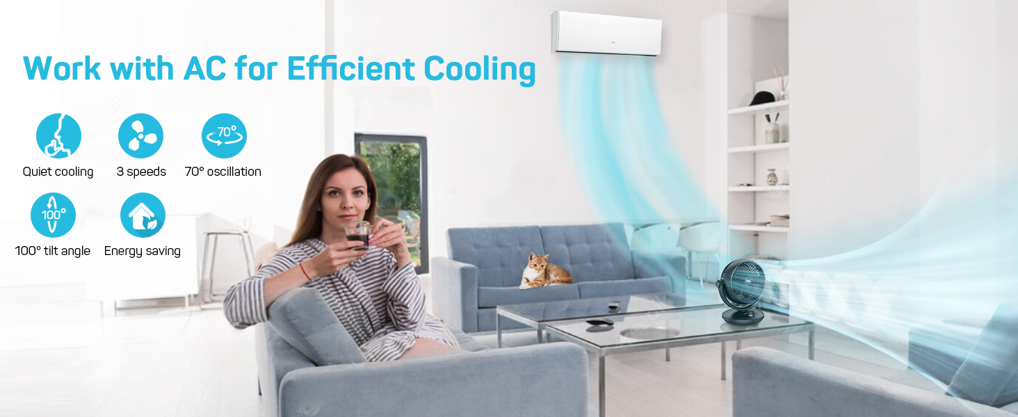 Room air circulating fan