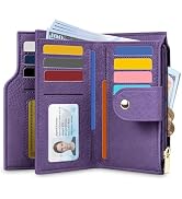 Airkit Small Women's Bifold Wallet, RFID Blocking Credit Card Holder with Zipper, Travel Cute Coi...