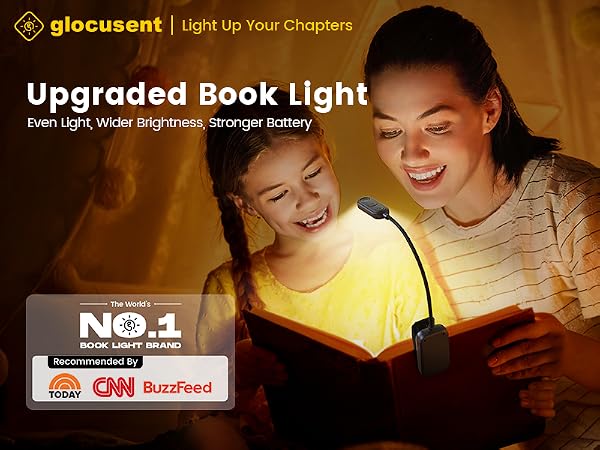 Glocusent Upgraded book light