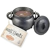Reusable 4 Cast Iron Cauldron Candle with Lid and Hanging Handle for Spell Casting, Smudging, Rit...