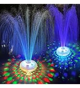 LanPool Floating Water Fountain with Underwater Lights, Powered Pump Outdoor, 2 Modes Sprinkler W...