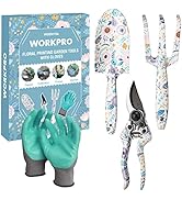 WORKPRO Aluminum Garden Tool Set, 4PCS Heavy Duty Hand Garden Tools with Box Include Trowel, Rake...
