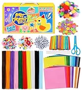 Eppingwin Pipe Cleaners Craft Kits, Craft Kit Includes Pom Poms, Felt Sheets, Pony Beads, Arts an...