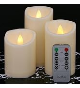 Outdoor Flameless Pillar Candles with Remote Timer Battery Operated Candles | Waterproof Flickeri...
