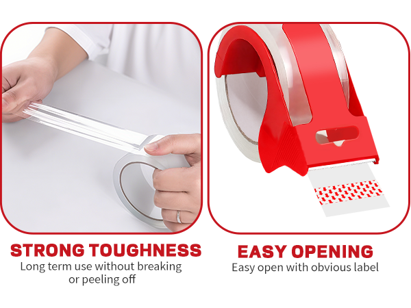 Clear Heavy Duty Packing Tape with Dispenser
