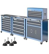 LARBANKE Combination Tool Chest,3 Different Types Tool Cabinets with Stainless Countertop,5-Drawe...