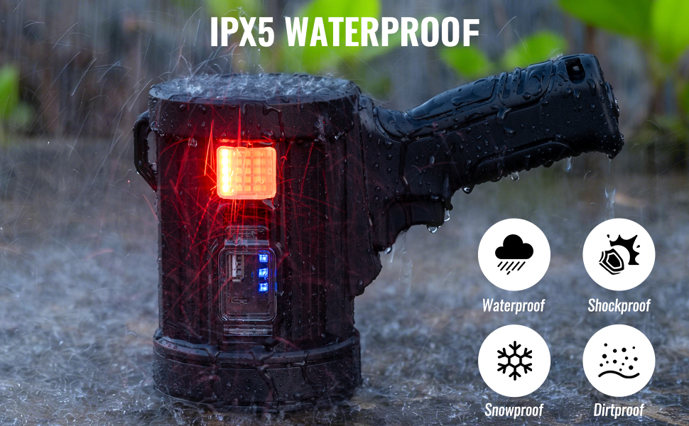 Rechargeable Spotlight Super Bright Handheld Spot Light LED Flashlight High Lumens Powered