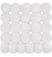 BQTQ 26 Pieces Faux Rabbit Fur Pom Pom White Fluffy Pom Pom Balls with Elastic Loop DIY Faux Fur ...