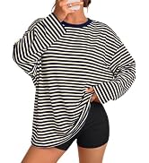 Trendy Queen Women's Striped Oversized Long Sleeve Shirt Tops | Trendy Tops,Y2k Style,Fashion Win...
