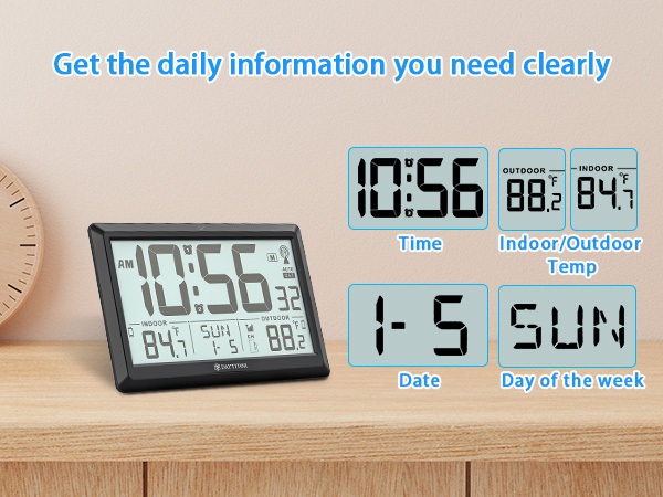 atomic clock with 12/24 Hour Mode