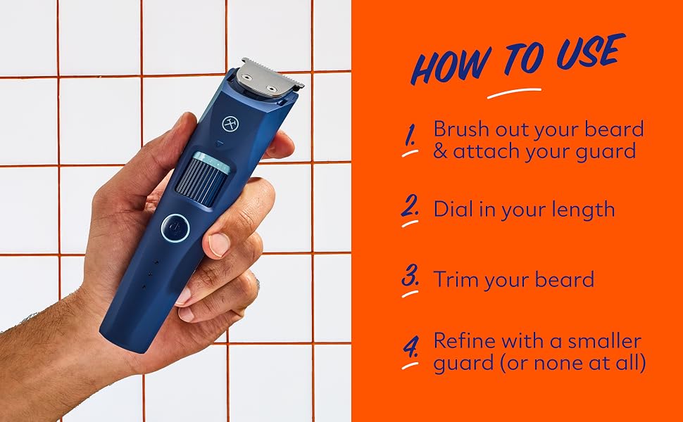 Directions for using the beard trimmer