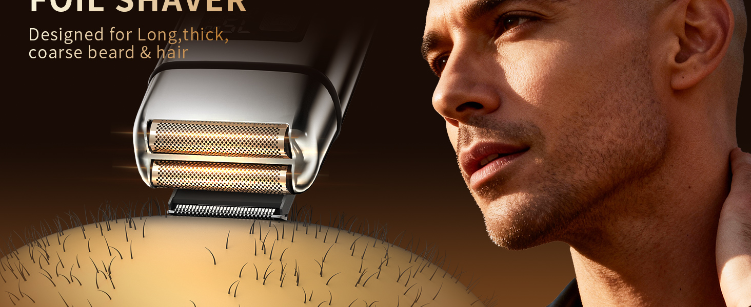 Electric Razor for men,Foil Shaver with pop-up trimmer,Cordless Beard Trimmer,Bald head shaver