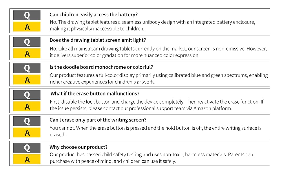 ?QIAOBUQI 16-inch Kids Writing Tablet FAQ (Frequently Asked Questions)?