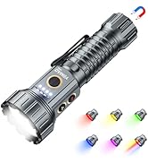 2000 Lumen EDC Flashlight Small Rechargeable Flashlight with Memory,Multi-Color Light (Warm Yello...