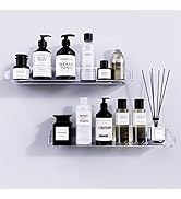Bakzon Acrylic Shower Caddy Shelves, 2 Pack Self Adhesive Bathroom Storage Organizer, Home Wall S...