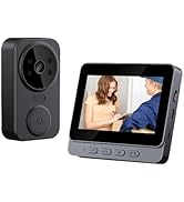 PGST Wireless Video Doorbell,4.3-inch IPS 1080P Monitor Screen Door Bell Camera with Two-Way Audi...