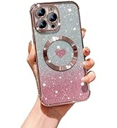 FABSPARK for iPhone 15 Pro Max Phone Case,Compatible with Magsafe,Magnetic Luxury Plating Glitter...