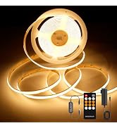AXMOTUT COB LED Strip Light Warm White, High Bright LED Lights with 2400LEDs, RF Remote and UL Po...