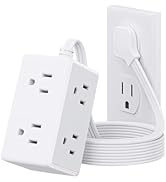 iMustech 6 Outlets Charging Ports Power Strip, 5Ft Flat Plug Extension Cord with Multiple Outlets...