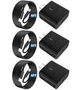 Charger for Samsung Galaxy S24 Ultra, 3-Pack 45W USB-C Type C Super Fast Android Phone Charger wi...