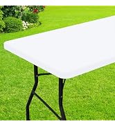 Smiry Rectangle Picnic Table Cloth, Waterproof Elastic Fitted Tablecloths for 6 Foot Tables, Wash...
