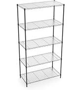 Donext 5-Tier Shelving Unit with 5-Tier Liners, Adjustable Rack, Steel Wire Shelves, Shelving Uni...