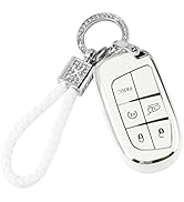 PIFOOG White Key Fob Cover for Jeep Grand Cherokee Compass Renegade Accessories TPU Soft Car Keys...