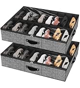 32 Pairs Shoe Organizer Under Bed, Underbed Shoe Storage Boxes Bins, Organizador De Zapatos, Extr...