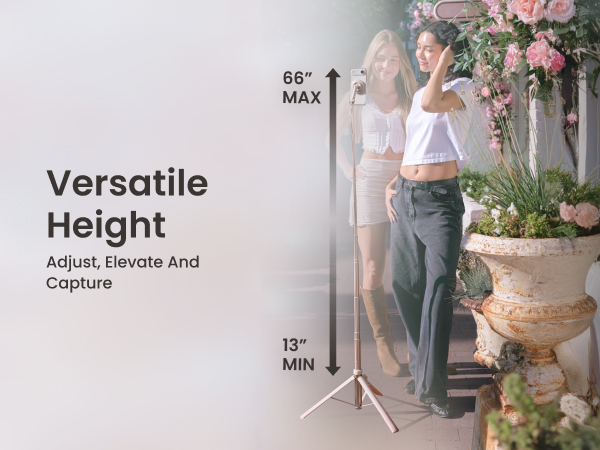 extendable 66 inch selfie stick tripod