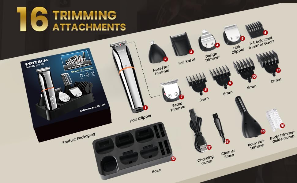 16 trimming attachments
