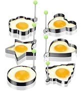 Egg Molds Egg Shaper Egg Ring Pancake Maker with Handle-6PCS
