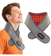 Cordless Neck Heating Pad with Massage, Neck Massager with Heat, Neck Heating Pad for Pain Electr...