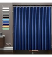 ZEMAHOME Navy Blue Plastic Shower Curtain Liner, 72x72 Inch Thin Lightweight Plastic Bathroom Sho...