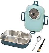 Ausenzup Bento Lunch Box, 304 Stainless Steel Portable Leakproof Insulated Lunch Food Containers ...