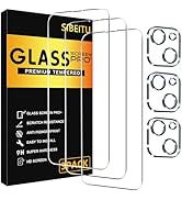 SIBEITU 3 Pack Screen Protector for iPhone 14 with 3 Pack Camera Lens Tempered Glass Protector, 6...