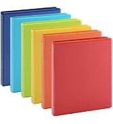 SUQJOY 1/2 inch 3-Ring Binder, 0.5-inch Round Ring Binder with 2 Inside Pockets, Clear View Cover...